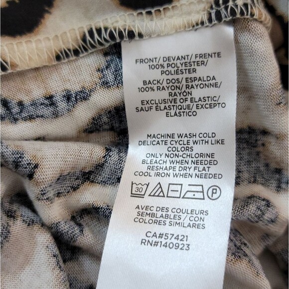 LOFT Leopard Print Ruffle Mixed Media Sleeveless Top Size Small - Picture 4 of 9